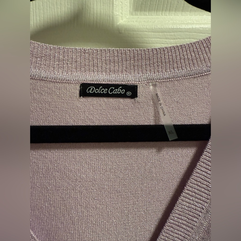 Dolce Cabo - Metallic Knit Mini Dress - Lavender - NWT - XL - Picture 6 of 8